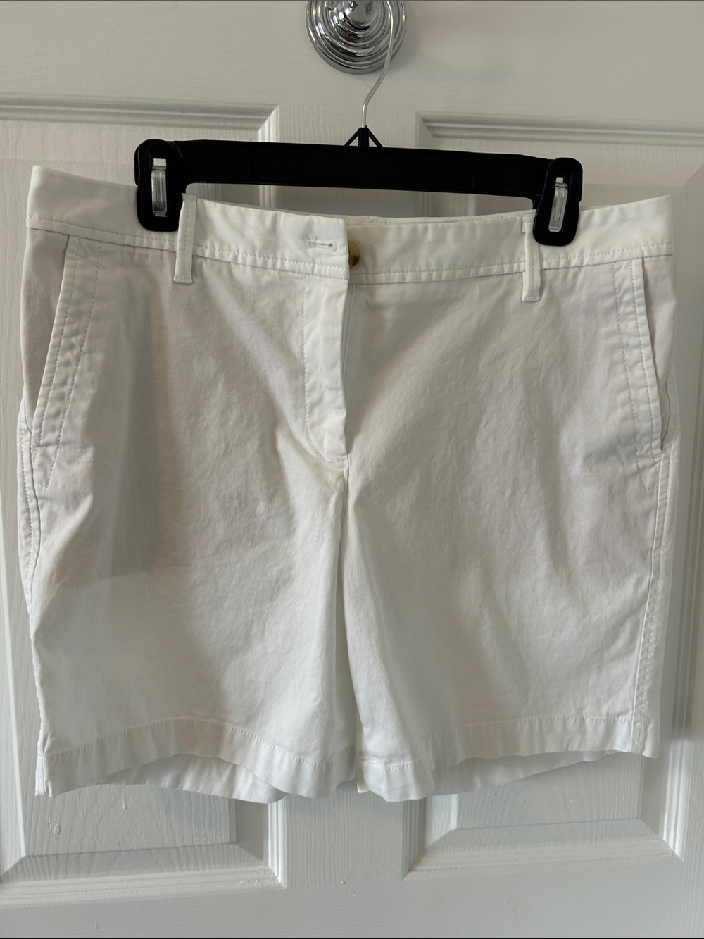 Talbots White Cotton Bermuda Shorts